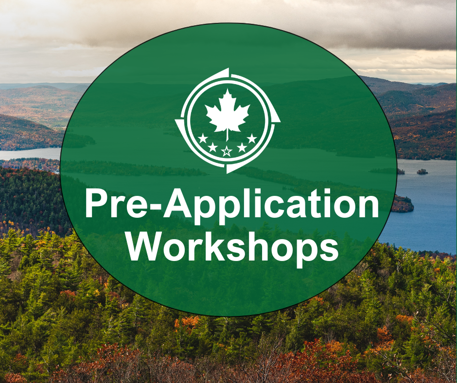 NBRC Pre-Application Workshop graphic with New York mountain range landscape
